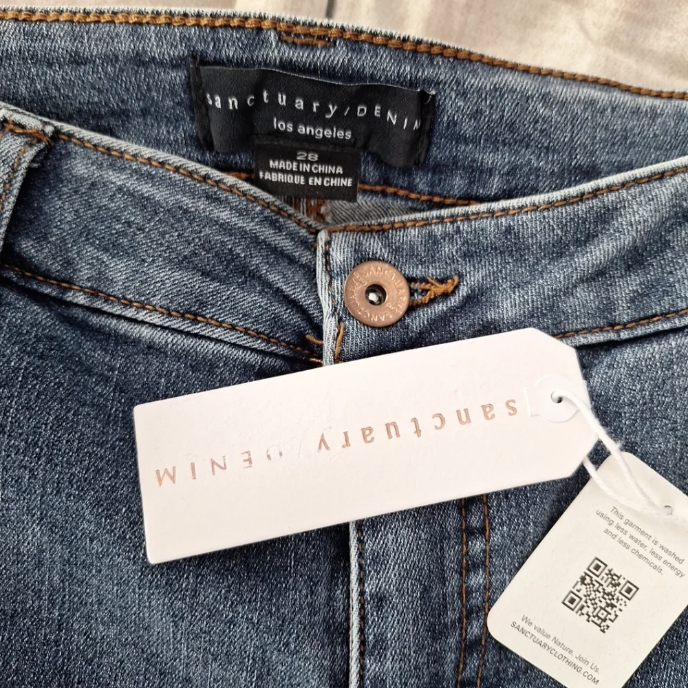 NWT Sanctuary Denim Womens Wide Leg Stretch Cotton Blend Jeans Size 28 - Picture 3 of 5